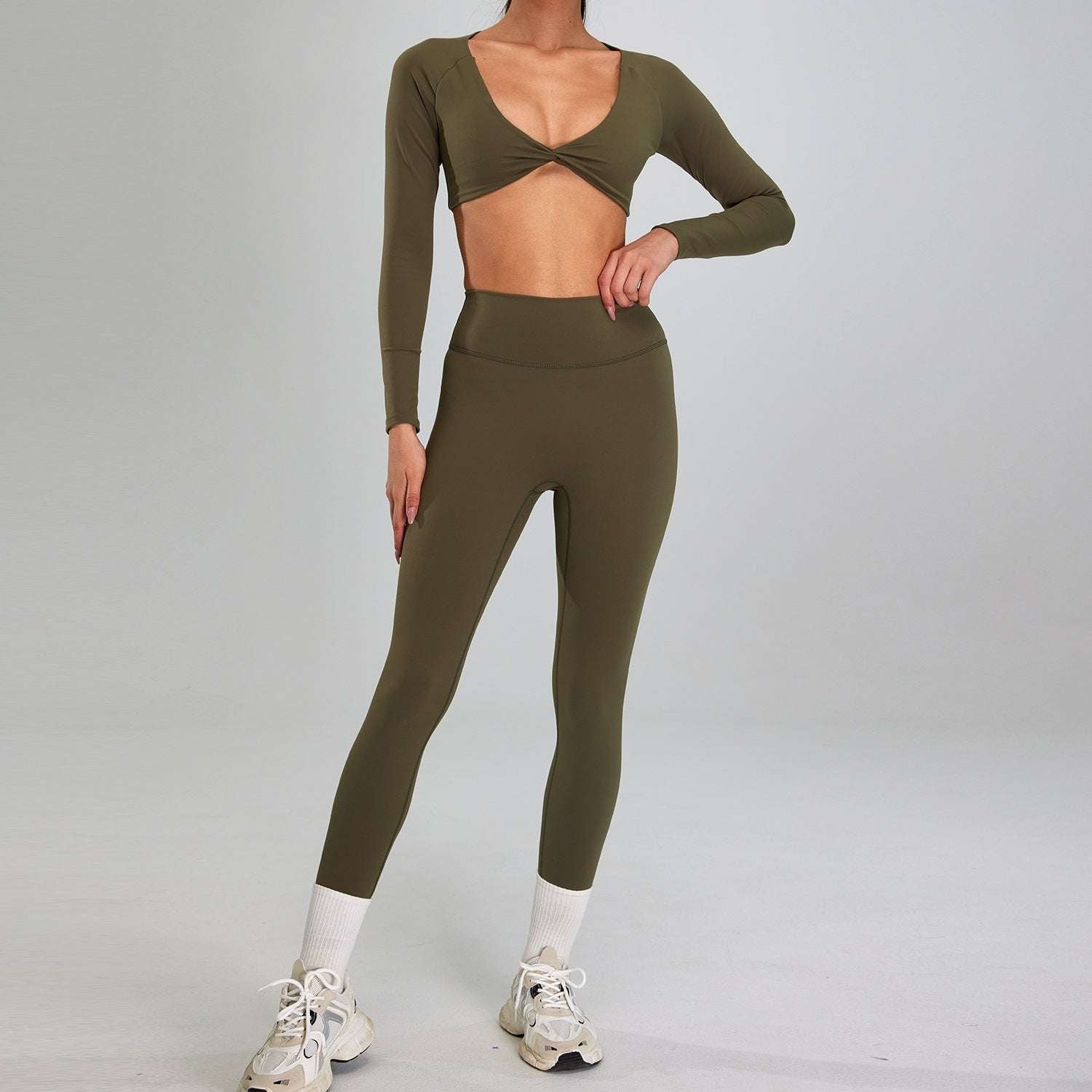 High Intensity Womens Sports Suit Nude Feel Running Workout Set