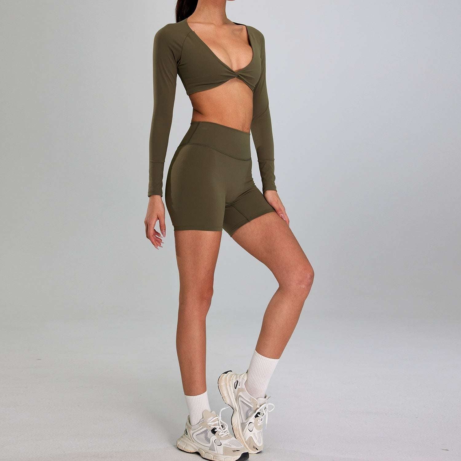 High Intensity Womens Sports Suit Nude Feel Running Workout Set