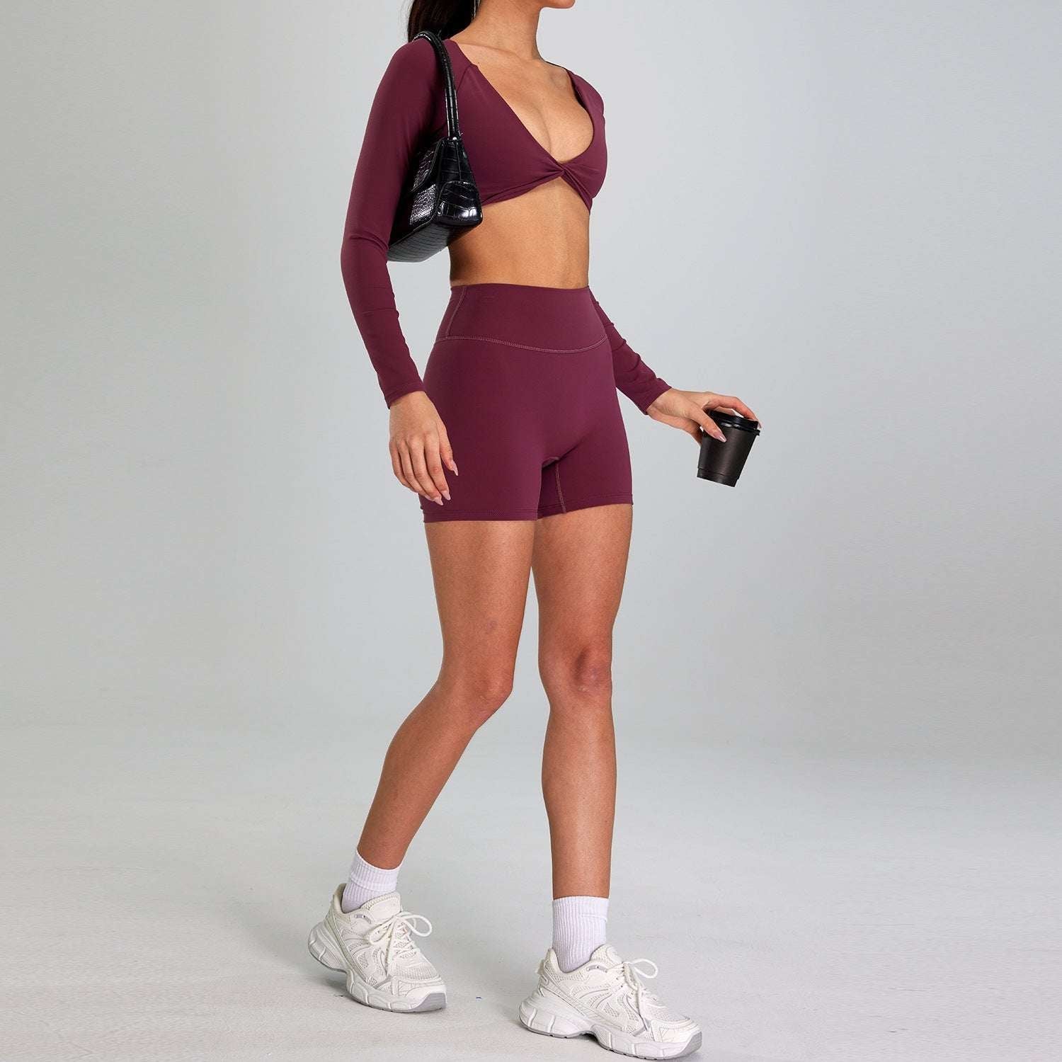 High Intensity Womens Sports Suit Nude Feel Running Workout Set