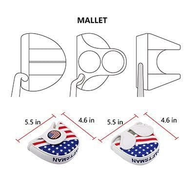 USA Flag Embroidered Mallet Putter Cover by ReadyGOLF